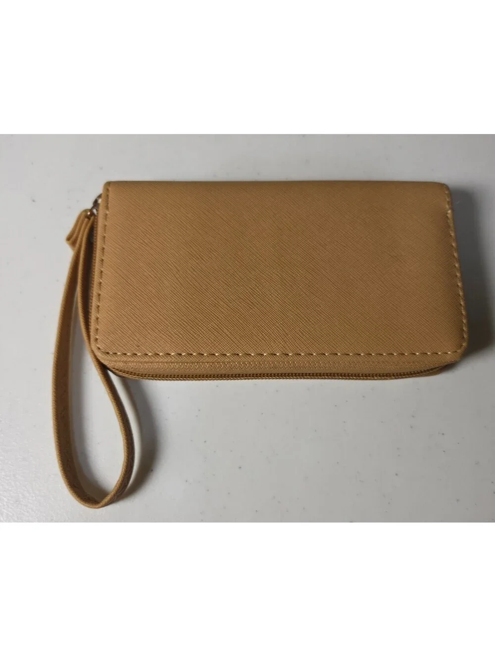 Tory Burch Zip Around Wristlet Wallet in Tan